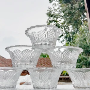 fantastic Transparent Decorative Glass Bowl Set of 6