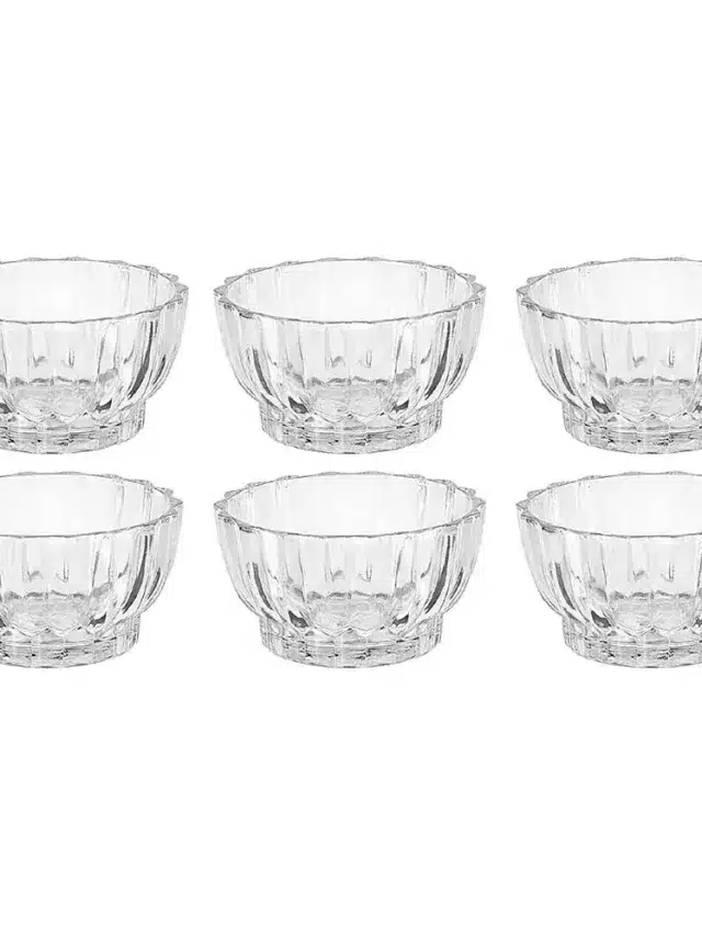 Aone Glass and Crockery Store Glass Bowls Set of 6 Lotus 120ml
₹349.00 ₹199.00
