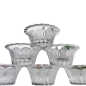 fantastic Transparent Decorative Glass Bowl Set of 6